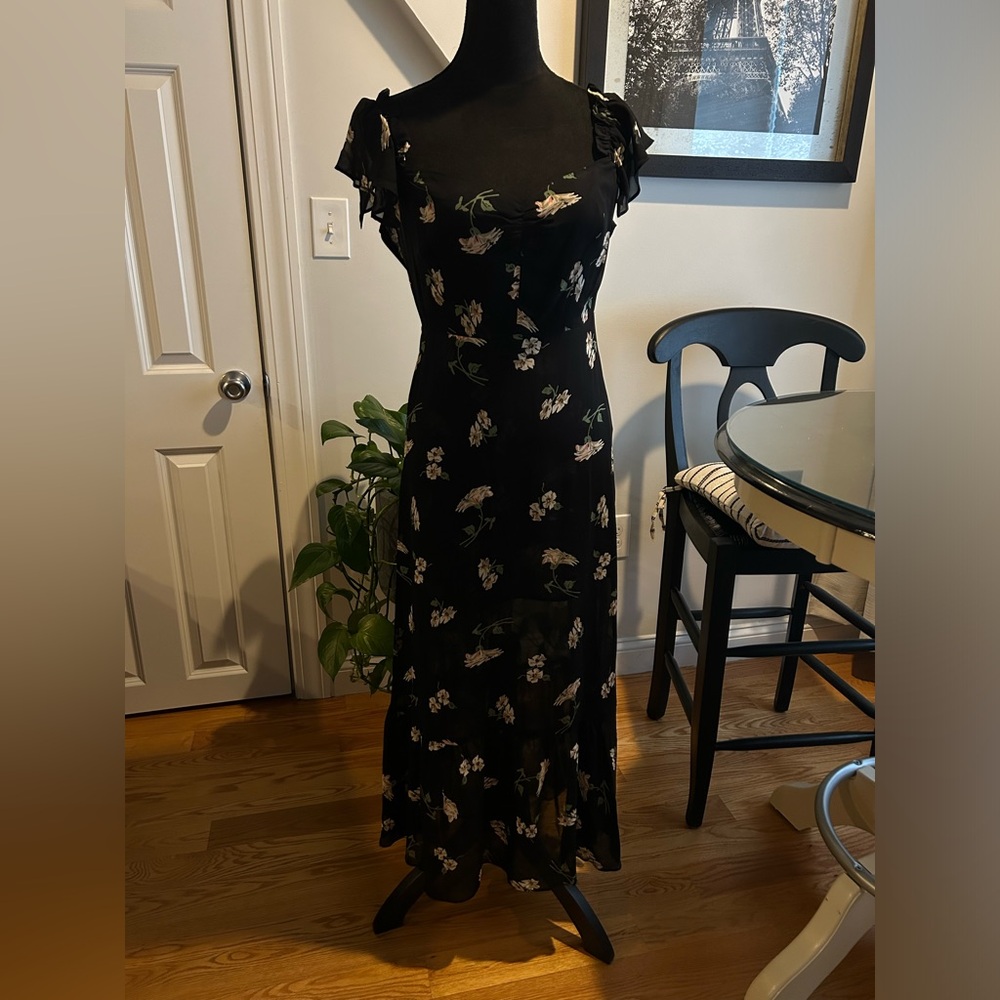 Reformation Tropical Floral Print off the Shoulder - Size 4